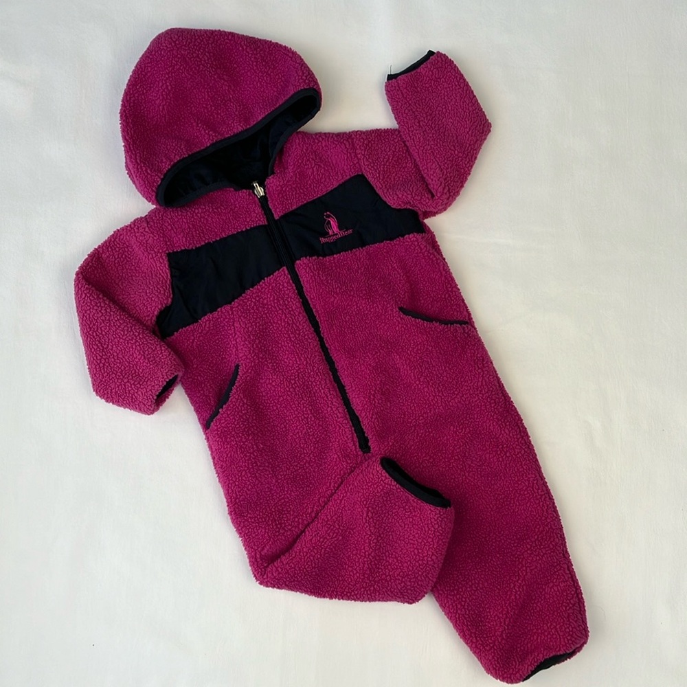 Rugged Bear Reversible Fleece Bunting